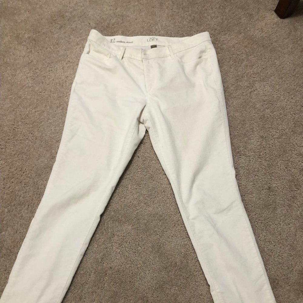 LOFT White Skinny Jeans